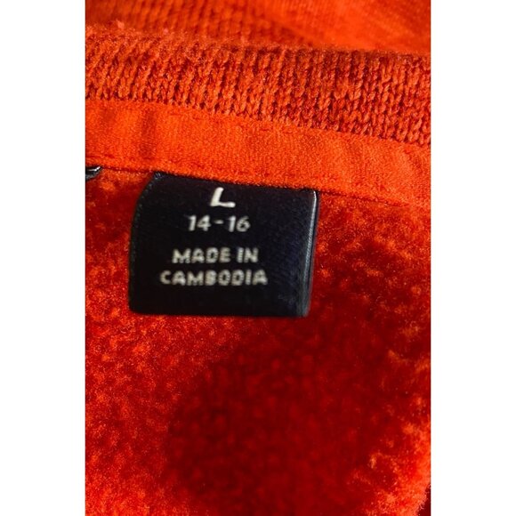 Lands End Womens Red Fleece Zipper Vest Size L 14-16 W/Pockets-Hunter Orange - Picture 4 of 11